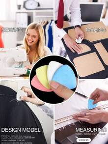 10pcs Triangle Tailor's Chalk, Sewing Fabric Chalk And Crease Marker Pen, Sewing Accessories, Erasable Fabric Marking Chalk Set, Multi-Color Sewing Pattern Marking Tools, Clothing Patch DIY Sewing Supplies