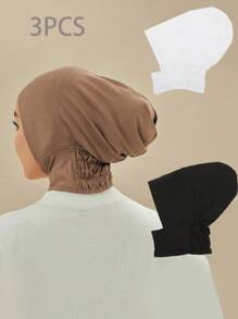 1pc Women's Modal Fabric Elastic Hat Comfortable Neck Protection Cap, Convenient For Head Scarf Hijab, Fashion Solid Color Head Cover, Suitable For Daily Wear Casual Abaya Accessories Casual Under Cap Veiled Clothes