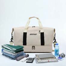 Expandable Travel Duffle Bag For Women, Sports Handbag, Fitness Bag, Large Capacity, One Shoulder Weekend Overnight Bag