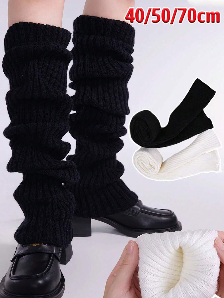 40/50/70厘米 1/2双 洛丽塔腿套 女士长袜 羊毛针织脚套 臂套 Y2K 秋冬袜 靴筒袜 - 保暖腿套 - 查看 1