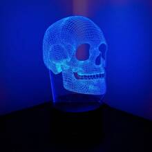 1 Stück 3D Schädel-förmige LED Tischlampe, USB betrieben - Moderne Schreibtisch Dekoration, geeignet für Schlafzimmer, Büro, Halloween Geschenk, Stimmungsbeleuchtung, Büroschreibtischlampe, Dekorationsbeleuchtung, Heim-Atmosphäre, Kreatives Design, Wohndekoration
