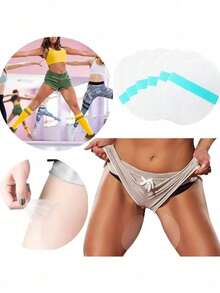 سادات الفخذ لمنع الاحتكاك, مصنوعة من مادة TPU وقماش غير منسوج لاصق شفاف وغير مرئي, شريط واقي مقاوم للتآكل للفخذ الداخلي, رقع جسم قابلة للتنفس مضادة للعرق لمنع الاحتكاك مريحة للارتداء أثناء الجري والدراجة والرياضة