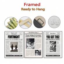 1/3/6 件装报纸印刷品，墙面艺术，复古杂志海报，浴室墙面装饰画，宿舍复古装饰，家居装饰，无框墙面装饰 - 黑與白 - 查看 33