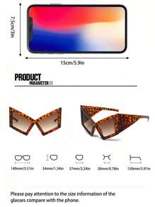 1 Stück personalisierte Oversized Katzenauge Mode Brille, europäischer und amerikanischer personalisierter Hip-Hop Strand Accessoire, Leoparden Muster Farbe Party Mode Brille, Boho Halloween Strand Accessoire für Frauen Brillen Schattierungen Basics Herbst Winter Frauen Outfits Kleidung Geschäfts Lässig Geschenke für Sommer Strand Urlaub, Outdoor, Reise, Grundausstattung für Festivals