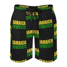 Maillots de bain courts homme imprimés en 3D avec le drapeau jamaïcain, shorts de plage mode d'été Jamaïque, shorts de planche de surf, shorts de sport à séchage rapide