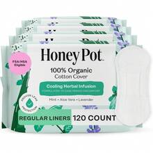 The Honey Pot Company - Herbal Sanitary Pads For Women - Regular Flow W/Wings - Infused W/Essential Oils For Cooling Effect & Organic Cotton Cover - Feminine Care - FSA & HSA - 20 Ct - 120 Count (Pack of 1) - 查看 1