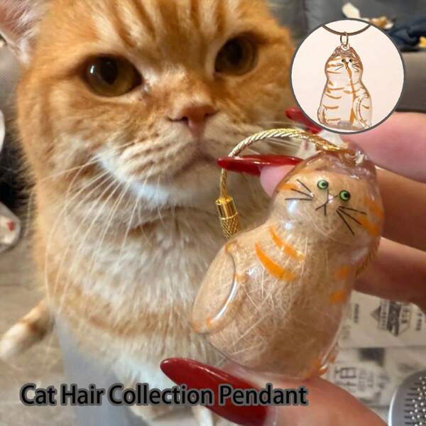 1pc Cat Hair Collection Pendant, Cat Hair DIY Funny Keychain, Can Be Used As Pendant Or Accessory For Pet Owner