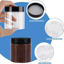 30 Pack 4 OZ Plastic Jars Round Clear Cosmetic Container With Black Lids, Slime Jars For Lotion, Cream, Ointments, Makeup, Eye Shadow, Rhinestone, Samples, Pot, Travel Storage - Multicolor - View 10