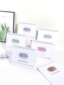 1pc Retro English Edition 2026 Calendar, Compact Vertical Flap Design, Creative Metal Ring Binding, Clear Monthly Layout - Perfect For Home Office Or School Organising, School Supplies,Back To School - Multicolor - View 1