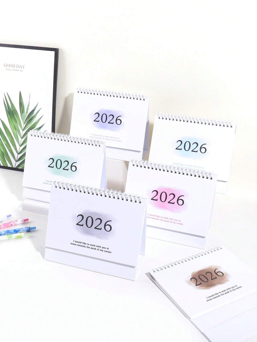 1pc Retro English Edition 2026 Calendar, Compact Vertical Flap Design, Creative Metal Ring Binding, Clear Monthly Layout - Perfect For Home Office Or School Organising, School Supplies,Back To School - Multicolor - View 1