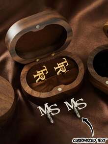 Customized Cufflinks For Men - Elegant Shirt Accessory, Interchangeable Design | Wedding, Business, Gala Gift Box Set | Engraved Letters Or Patterns (Silver/Colorful, Deluxe Gift Box), Suitable For Dress Shirts And Suits, Valentine's Day Gift, Holiday Gift, Father's Day Gift, Mother's Day Gift, Teacher's Day Gift, Christmas Gift - D5 - View 1