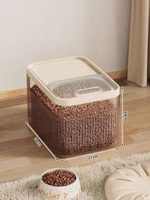 1 件透明塑料猫/狗食品储存容器，密封宠物食品罐，零食/冷冻干燥食品保存箱