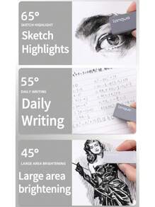 3 种硬度绘画橡皮擦，自动铅笔橡皮擦，图案可爱，无残留，干净，2B 炭笔绘画高光和混合器，适合艺术生