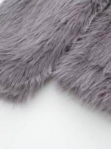 HH 女式仿皮草夹克优雅纯色翻领长袖外套休闲宽松女式冬季超大码淑女时尚街头风夹克