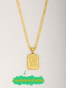 1 pieza Collar con colgante de letra inicial de moda A-Z, collar personalizado con nombre de alfabeto, adecuado para la vida diaria de los niños, festivales, joyería, bodas, accesorios de regalo para fiestas - Multicolor - Ver 2