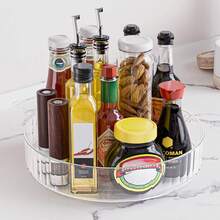 360°   回転トレイレイジースーザン冷蔵庫オーガナイザーターンテーブル収納トレイクリア食品収納オーガナイザースパイスラックキッチンオーガナイザー - 緑-S - チェックする 2