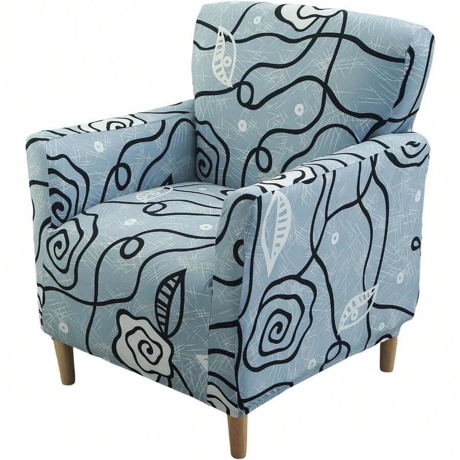 Local Delivery - Banquet Armchair Slipcover Printed Chair Covers With Arms Stretch Club Chair Slipcover Soft Armchair Sofa Covers Anti-Slip Furniture Protector For Dogs Pets Home Living Room Decor, 14 - 21 - 查看 1