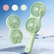 Creative Handheld Portable Fans,USB Charging Dual Head Folding Fans,High Wind Fan With 3 Speed For Outdoor Home Use