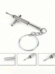 1/5 件眼镜螺丝刀、手表维修工具套件（带钥匙扣）、便携式手动精密螺丝刀工具套装