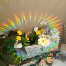 Daisy Flower Colored Sunlight Static Prism Window Film - Double Sided, No-Stick Static Adhesion, Anti-Clash Rainbow Sun Catcher, Reusable PVC For Home And Office Decoration