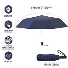 Paraguas, paraguas plegable, sombrilla, paraguas manual, parasol, paraguas de 8 varillas, paraguas manual anti-ultravioleta, paraguas de moda, paraguas plegable a prueba de viento con mango recto, paraguas plegable manual de alta calidad, 1 paraguas pequeño plegable, paraguas de viaje multifuncional con estampado de margaritas, a prueba de lluvia y viento, a prueba de sol y anti-ultravioleta, imprescindible para la escuela, viajes al aire libre portátiles, con patrón de letras, imprescindible para el entretenimiento familiar al aire libre, adecuado para la escuela, la oficina, el hogar, viajes (rosa, negro, verde, azul, azul marino) - Azul Marino - Ver 2