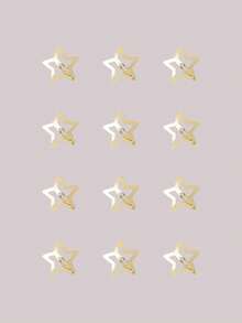 20pcs Star Shaped Hair Clips, 2000s Y2K Snap Barrettes Non-Slip Star Hair Clips, Gold Metal Hair Accessories Suitable For Girls And Women Street Style, Head Accessories, Hairpin - Gold - View 2