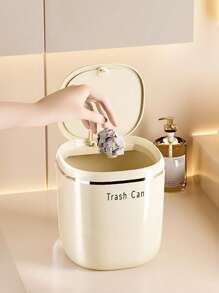 1PC Mini Garbage Bin, Covered Small Trash Can, Desktop Trash Can, Plastic Desktop Waste Paper Basket, Swing-Top Design To Prevent Odor Leakage, Used For Storing Fruit Peel And Paper Scraps On Desk To Keep Tidy, For Bathroom, Home Office Desk Decor,Coffee Table, Office, Living Room, Study