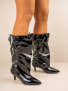 Botas de gatinho brilhantes - Preto - Ver 3