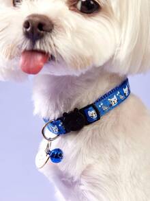 PETSIN 1 件可调节卡通猫项圈带铃铛,涤纶纤维,可分离安全扣 - 必备,猫和小型犬的宠物配件 - 彩色 - 查看 7