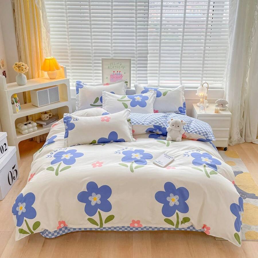 Fabric Decorating Kits - The Gentle Language Of Flowers - Blue [suitable for Sleeping Naked] - View 1