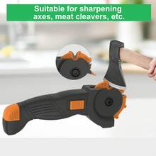 1 pieza, Afilador de cuchillos multifuncional para herramientas y cuchillos, con múltiples ranuras opcionales para diversas herramientas y cuchillos de hoja recta, cuchillas, tijeras, naranjo - Naranja - Ver 4