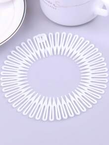 2/4 piezas Peines elásticos de plástico redondos y extensibles, sujetadores de banda para el cabello de mujer, aros redondos dentados para el cabello, accesorios para el cabello de mujer, blanco, marrón, negro casual, herramientas de peinado para peluquería, salón de belleza, productos esenciales de viaje para el cabello, cuidado del cabello, accesorios para el cabello - Multicolor - Ver 10