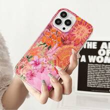 The Soft Frame With Pink Sun And Flower Patterns Is Set With A Diamond Phone Case, Which Is Fashionable And Shiny. It Is A Portable Protective Case For Going Out, Suitable For Apple Models Such As Phone14/15/16Pro Max. It Can Be Given As A Gift To Oneself, Friends And Family - 無色 - 查看 5
