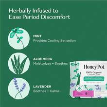 The Honey Pot Company - Herbal Sanitary Pads For Women - Regular Flow W/Wings - Infused W/Essential Oils For Cooling Effect & Organic Cotton Cover - Feminine Care - FSA & HSA - 20 Ct - 20 Count (Pack of 1) - 查看 3