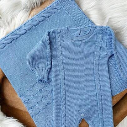 Saída Maternidade Tricot 2 Peças Menino e Menina