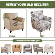 Local Delivery - Banquet Armchair Slipcover Printed Chair Covers With Arms Stretch Club Chair Slipcover Soft Armchair Sofa Covers Anti-Slip Furniture Protector For Dogs Pets Home Living Room Decor, 14 - A3 - 查看 6