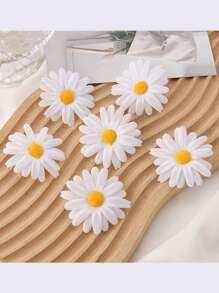 6pcs Daisy Flower Hair Clips, Sweet Cute Artificial Daisy Flower Hair Clips, Summer Hair Styling Decor Hair Accessories, Floral Headpiece ,Summer Accessories ,Travel, Claw Clips, Clips For Hair, Hair Slide, Hair Claws