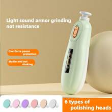 Cortaúñas eléctrico para bebé con 6 cabezales de pulido, diseño silencioso para bebés de 0 a 36 meses, set de cuidado de uñas para recién nacidos, caja de regalo (verde, rosa) - Rosa - Ver 9