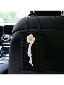 1pc New Car Tissue Box Elegant Puff Grid Car Seat Hanging Drawer Paper Box Car Tissue Drawer