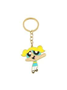 THE POWERPUFF GIRLS 2/3/4pcs Random Color Cartoon Policewoman Keychain, Versatile Car Key Chain, Bag Pendant Accessories