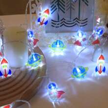 1pc Battery Powered Space Astronaut String Lights, Decor For Bedroom, Living Room, Party, Wedding, Home, Yard, Path, Holiday Party Supplies, Party Decorations, Fireplace [No Battery Included]