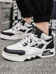 Nuevos tenis de moda de diseño versátil con suela gruesa, estilo casual de moda y bloques de color - Negro - Ver 5