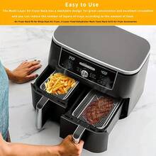 1pc Air Fryer Rack Accessories Grill Basket, 1 Layers, Stainless Steel Stackable Chicken Wings Air Fryer Accessories Toast Rack, Cooking Rack - Multicolor - View 4