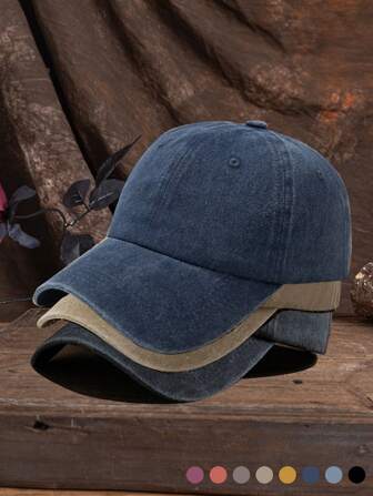 3 piezas Gorra de béisbol unisex de unicolor retro, ajustable, casual y de moda para uso diario