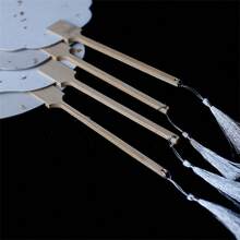 6 Pieces Round Fans Blank Fans Lacquer Fans Round Fans Blank Round Fans DIY Fans Rice Paper Round Fans Lacquer Fans Special Blank Fans - White - View 3