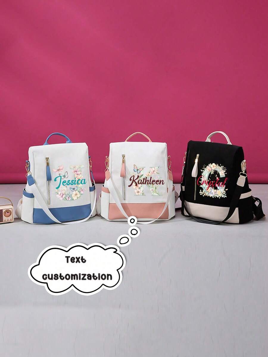 可定制多功能时尚背包，轻便时尚学生背包，防水多功能背包，适合户外旅行时尚多功能背包，周年纪念礼物，生日礼物，母亲节礼物，父亲节礼物，最佳礼物，送给妈妈/爸爸的礼物，送给她/他的礼物，送给女朋友/男朋友/朋友的礼物 - 彩色 - 查看 1