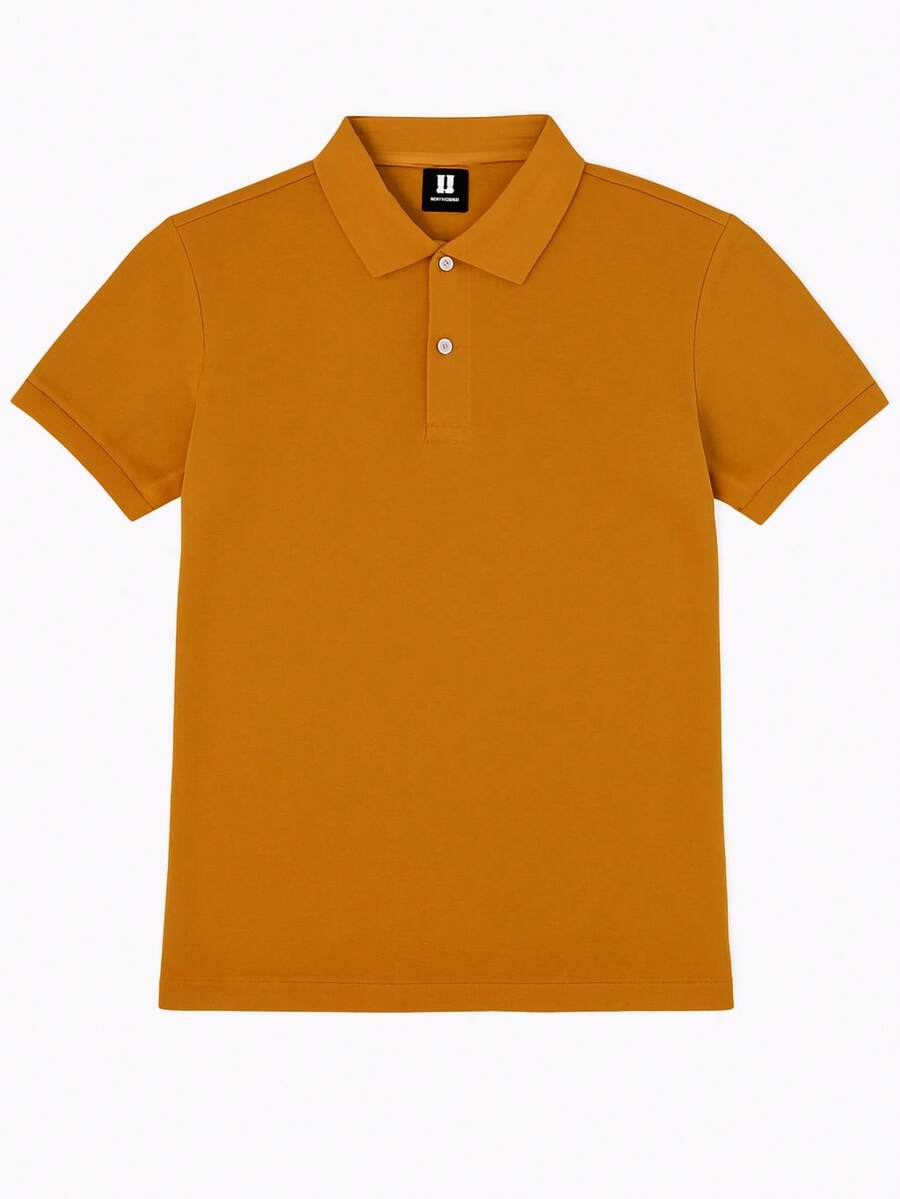 Men's Polo Shirt Comfortable Outdoor Sports - Golf Style Tennis Summer Regular Fit Embroidery - 奶油色 - 查看 1
