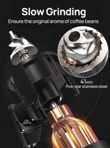 Brutelle 1pc Coffee Grinder USB Rechargeable 60 Level Adjustable Grinding Coarseness Super Long Battery Life Suitable For Home Coffee Corner Cafe