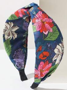 1 Stück Retro Mehrfarbig Blumenmuster Boho Stil breiter Haarreif, Damen Sommer Strand Haarschmuck, Sommer Urlaub, Strand Accessoires, Haraccessoires