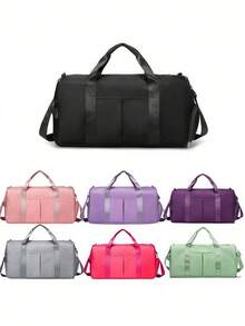 1PC 大容量运动行李袋，干湿分离独立鞋仓健身包，手提包，适合瑜伽健身旅行休闲度假 - 彩色 - 查看 8